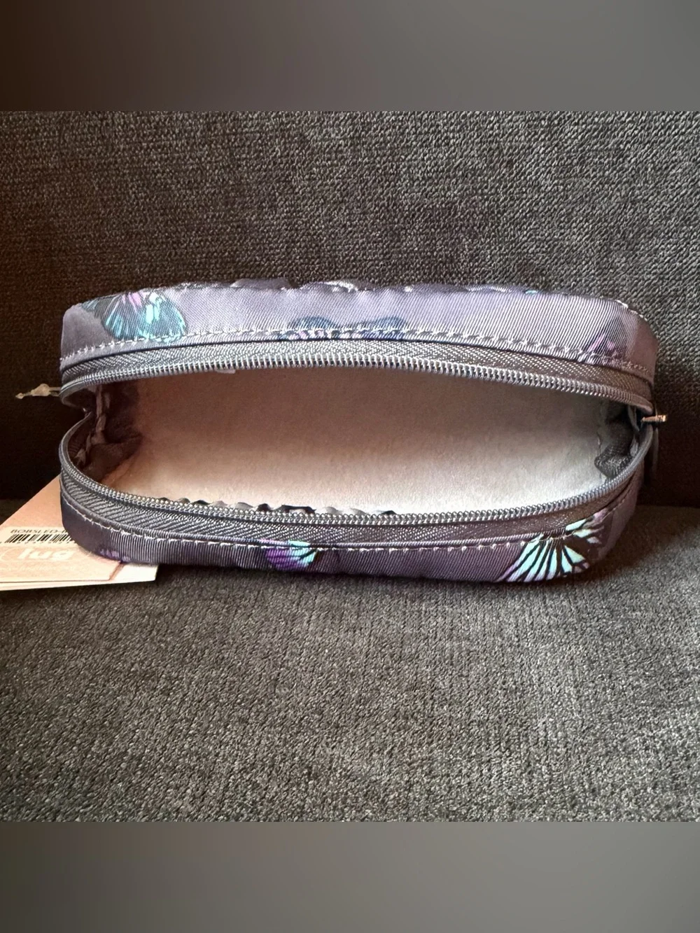 Lug Bobsled Eyeglass Case Pouch Bag – Butterfly Grey Gray Purple Blue